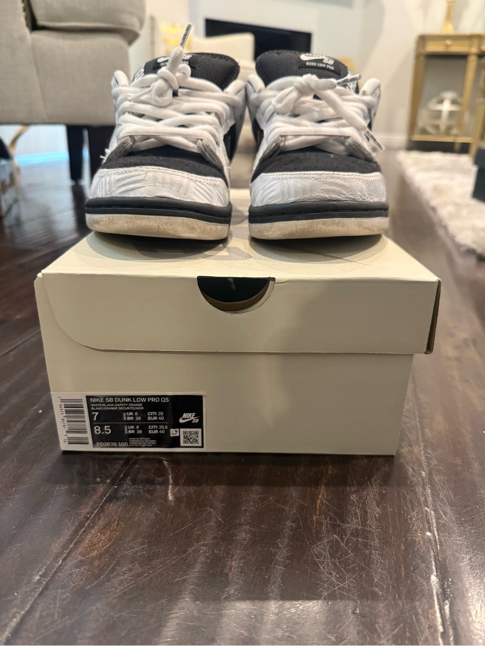 Nike Kids Black and White Dunk Low Sneakers